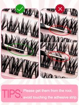 60pcs Self-Adhesive False Eyelash Clusters, Fluffy &amp; Soft 8-16mm