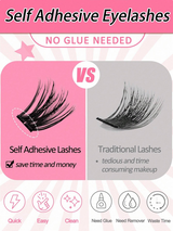 60pcs Self-Adhesive False Eyelash Clusters, Fluffy &amp; Soft 8-16mm