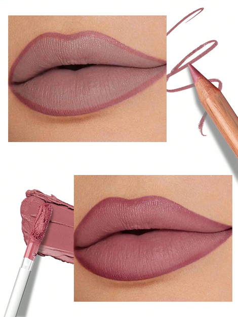 2pcs Lip Liner Pencil Set Waterproof 03+02