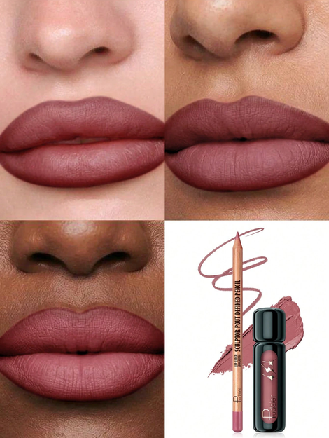 2pcs Lip Liner Pencil Set Waterproof 03+02