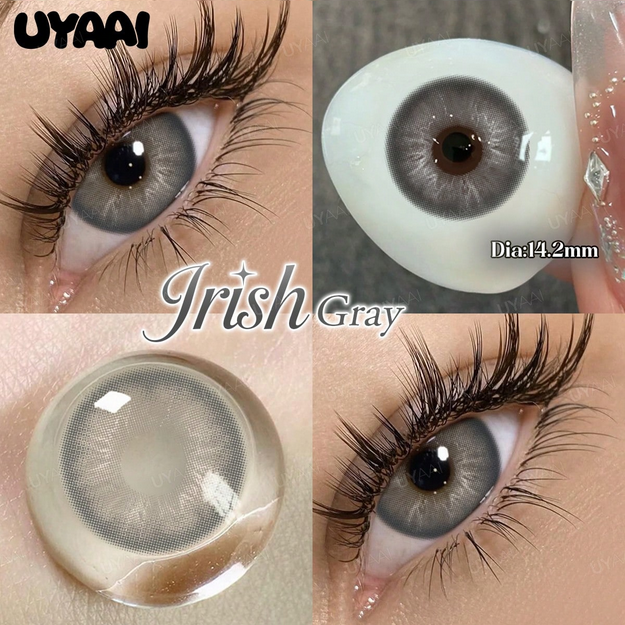 1 Pair UYAAI Disposable Colored Contact Lenses For Women, 1 Year Replacement