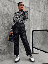 SHEIN All Over Print High Neck Tee