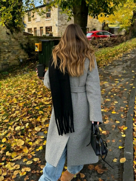 1pc Elegant Women's Knitted Scarf With Fringe - Comfortable, Windproof And Warm For Fal