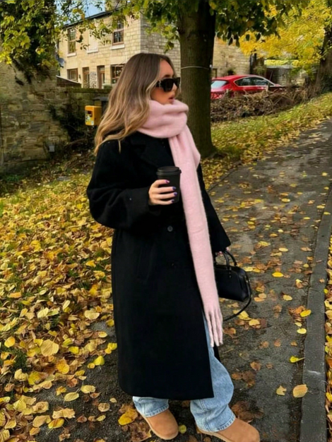 1pc Elegant Women's Knitted Scarf With Fringe - Comfortable, Windproof And Warm For Fall