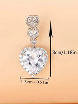 1pc Inlaid Heart Shape Belly Button Ring Women's Fine Body Piercing Jewelry