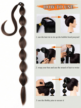 1pc Long Bubble Ponytail Wig, 28"/34" Options