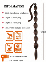 1pc Long Bubble Ponytail Wig, 28"/34" Options