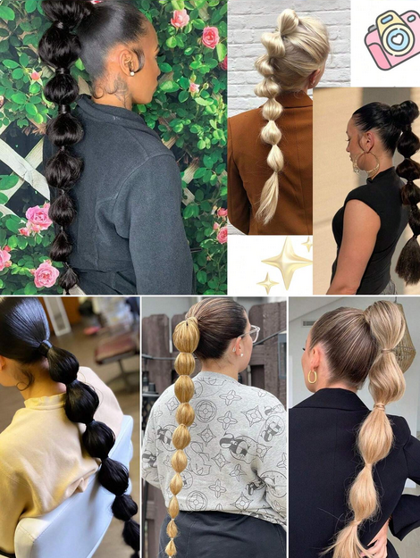 1pc Long Bubble Ponytail Wig, 28"/34" Options