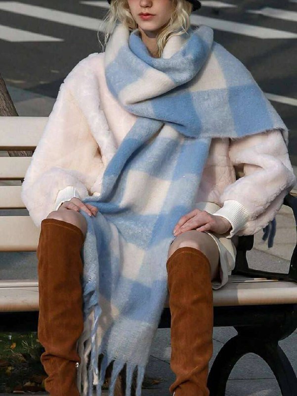 1pc Small Plaid Scarf Soft &amp;amp Warm For Autumn Winter Women Winter Scarves