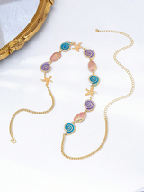 1pc Summer Vacation  Oil Ocean Series Starfish Shell Seashell Body Chain For Women