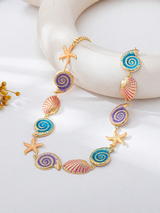 1pc Summer Vacation  Oil Ocean Series Starfish Shell Seashell Body Chain For Women
