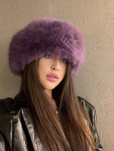 1pc Women's Luxury Fluffy Hat, Large, Thick Fluffy Trim, Warm Ear Cover, Versatile Winter Accessory