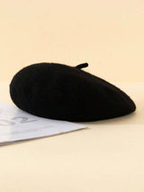 1pc Women's Solid Color Casual Beret Hat, Breathable And Comfortable Outdoor Leisure Cap