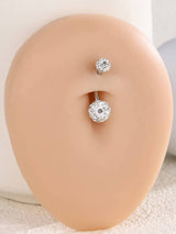 1pc simple and  round ball navel ring women's body piercing super flash party navel nail belly decoration