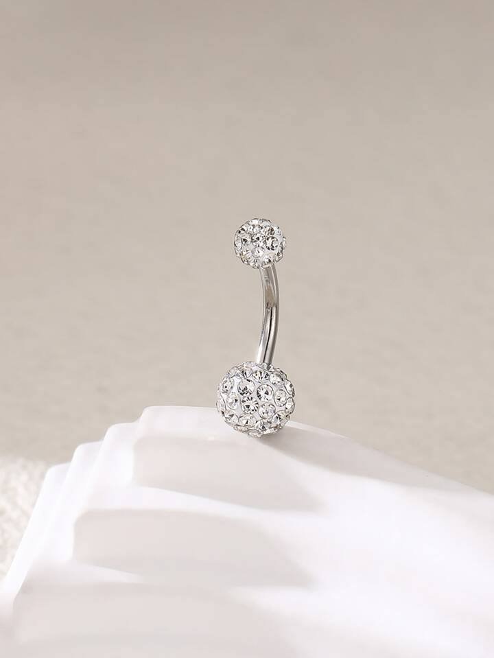 1pc simple and  round ball navel ring women's body piercing super flash party navel nail belly decoration
