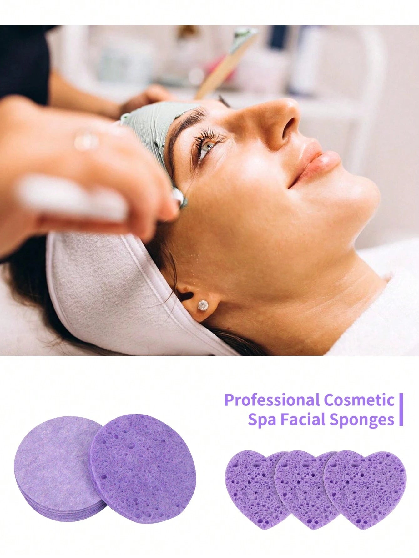 20-Count Natural Facial Sponges, Beauty Spa Sponges For Facial Cleansing Exfoliation And Makeup Remover