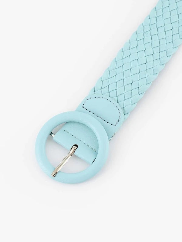 Round Buckle Woven Belt