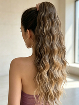 24-Inch Wavy Curly Ponytail Hair Extensions, Heat Resistant, Available In Brown And Gold Colors Halloween