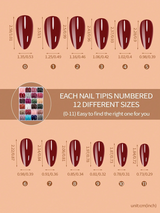 24 Colors Almond-Shaped Glossy Acrylic Press-On Nails Long