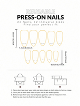 24pcs Almond-Shaped Nail Stickers