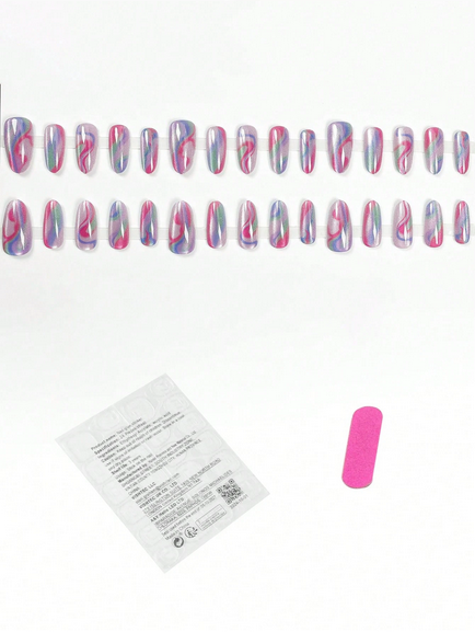 24pcs Almond-Shaped Nail Stickers