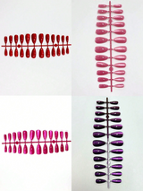 (4-Color Mix) Y2K Long Almond-Shaped Glossy Blood Red Crystal Cat Eye Acrylic Press-On Nails