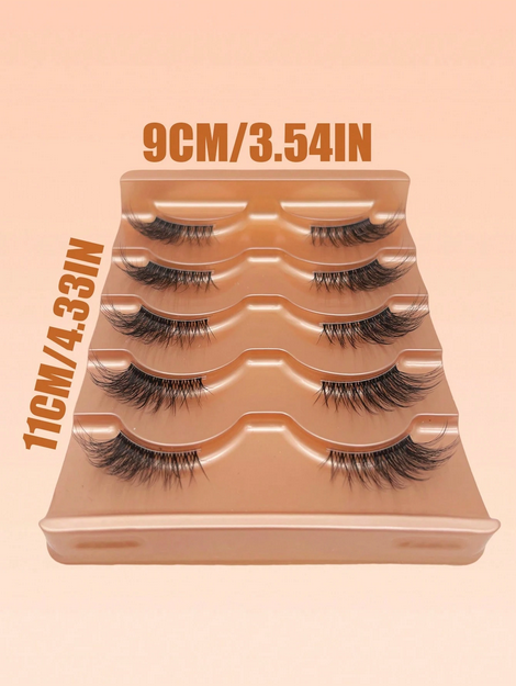 5 Pairs Of Half-Eye False Eyelashes Strip Lashes