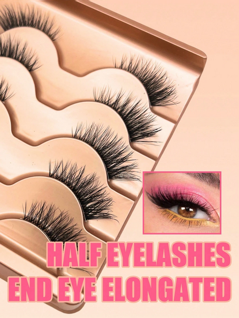 5 Pairs Of Half-Eye False Eyelashes Strip Lashes