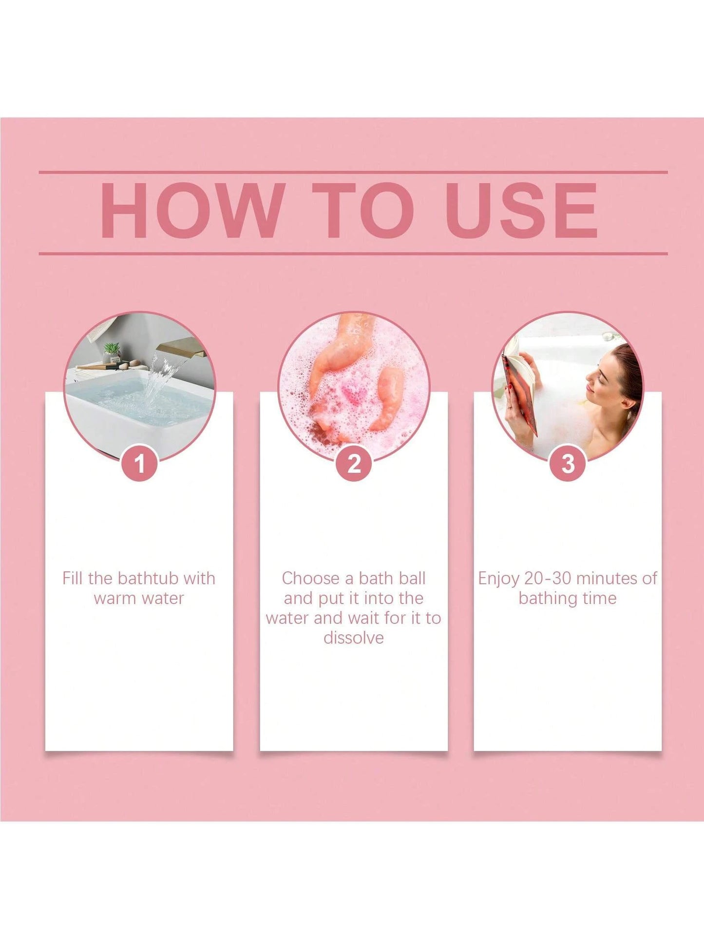 6pcs Bath Bubble Balls, Fragrant And Moisturizing, Long-Lasting Floral Scent, Plant Based Cleansing For Skin