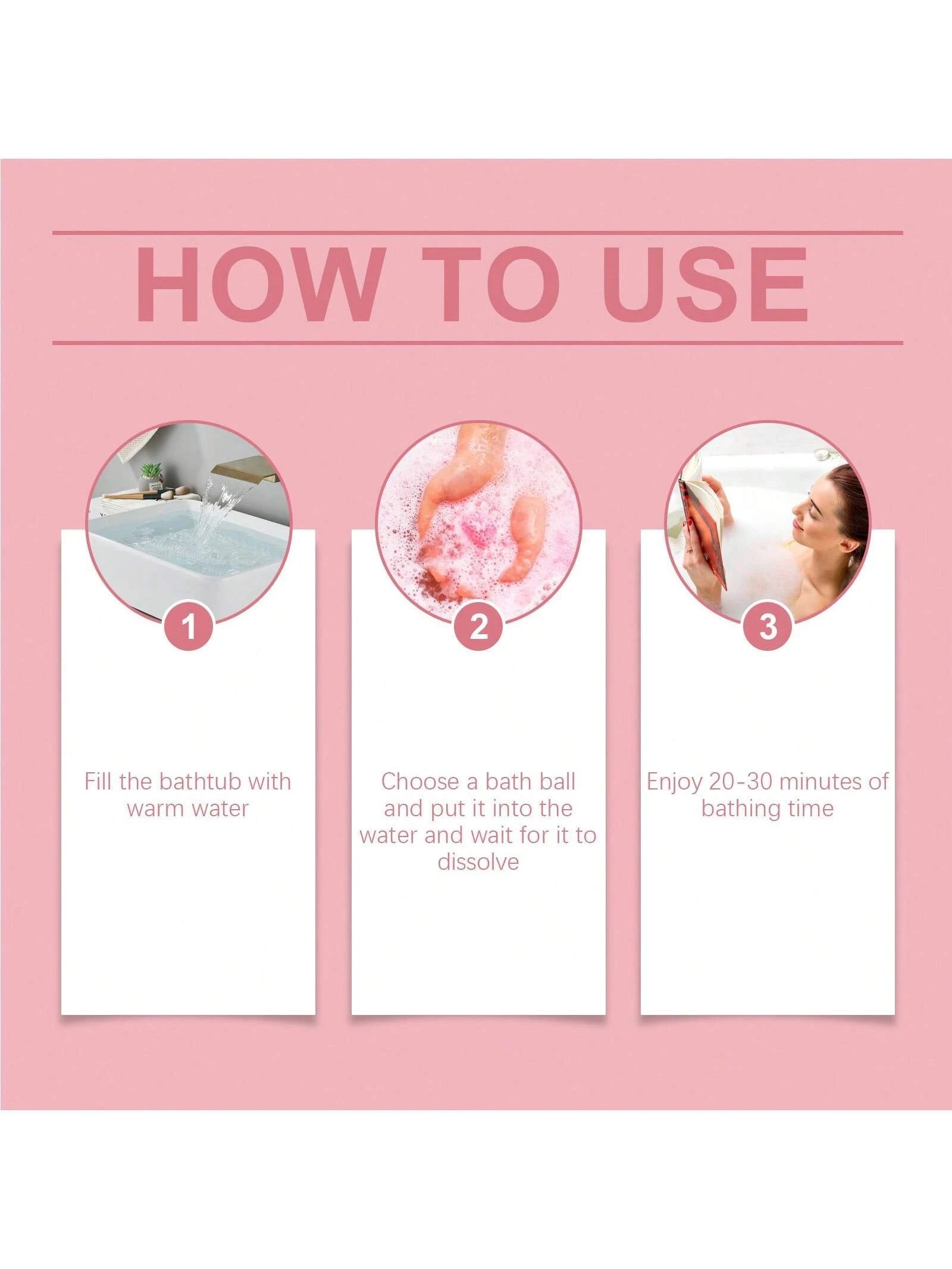 6pcs Bath Bubble Balls, Fragrant And Moisturizing, Long-Lasting Floral Scent, Plant Based Cleansing For Skin