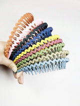 9pcs Solid Wave-Shape Hair Claw Casual