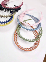 9pcs Solid Wave-Shape Hair Claw Casual