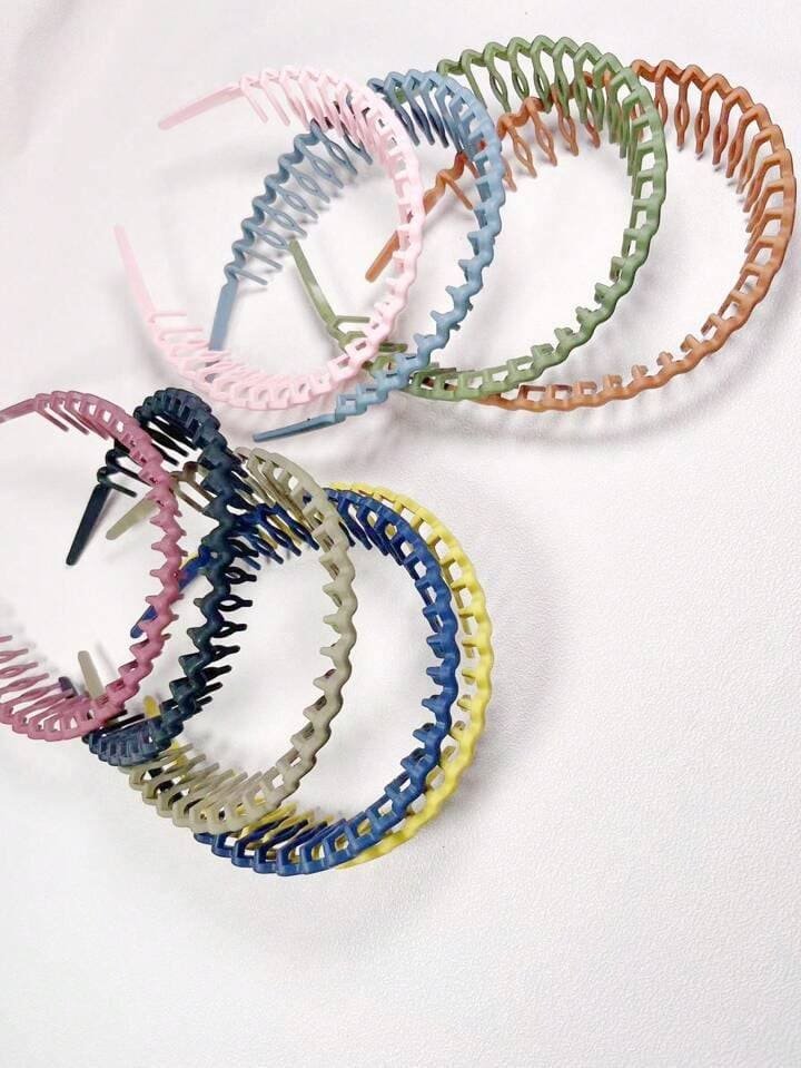 9pcs Solid Wave-Shape Hair Claw Casual