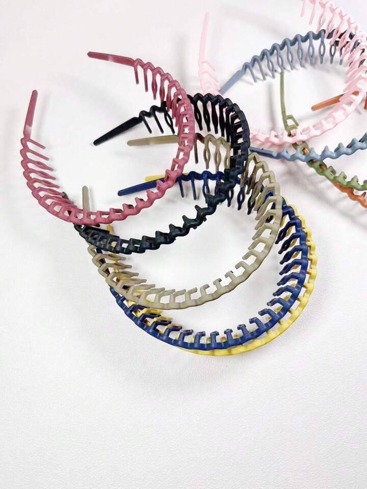 9pcs Solid Wave-Shape Hair Claw Casual