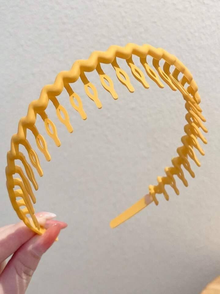 9pcs Solid Wave-Shape Hair Claw Casual