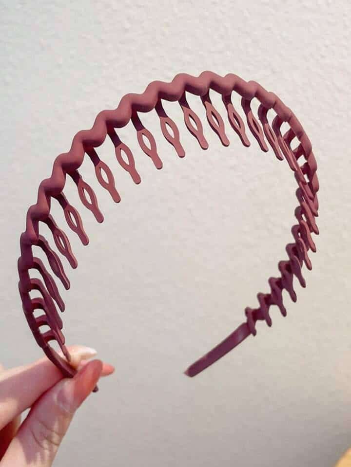 9pcs Solid Wave-Shape Hair Claw Casual