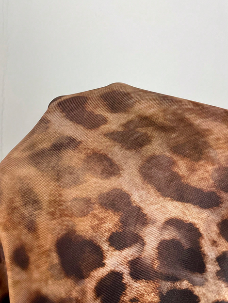 Aloruh Brown Leopard Animal Print Wild Sexy Tropical Wrap Vacation Camisole Dress Summer