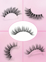 Asiteo 7 Pairs Cartoon Style Reusable Cat Eye False Eyelashes Faux Mink Lashes Natural & Fluffy Crossed