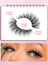 Asiteo 7 Pairs Cartoon Style Reusable Cat Eye False Eyelashes Faux Mink Lashes Natural & Fluffy Crossed