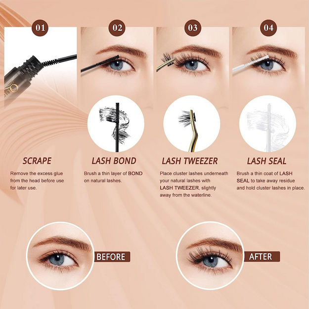 Azenlo 120pcs/Set Individual Cluster False Eyelashes, DIY Eyelash Extension 10-16mm
