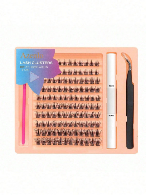 Azenlo 120pcs/Set Individual Cluster False Eyelashes, DIY Eyelash Extension 10-16mm