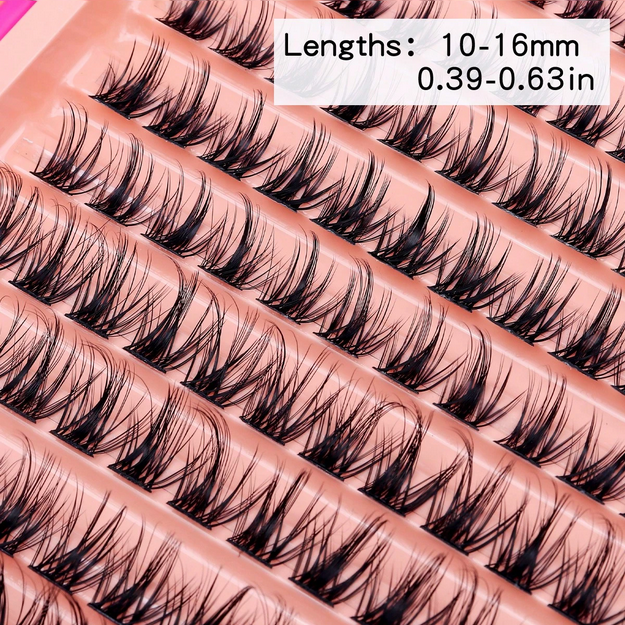 Azenlo 120pcs/Set Individual Cluster False Eyelashes, DIY Eyelash Extension 10-16mm