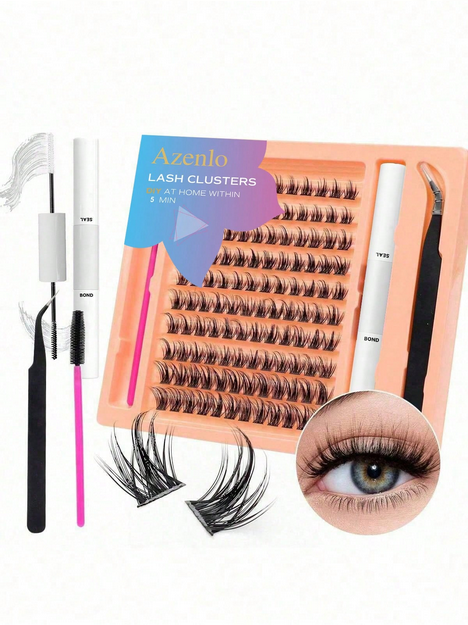 Azenlo 120pcs/Set Individual Cluster False Eyelashes, DIY Eyelash Extension 10-16mm