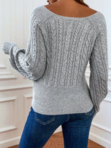 Cable Knit Raglan Sleeve Sweater