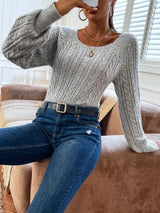 Cable Knit Raglan Sleeve Sweater