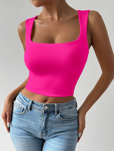 Sexy Backless Ruched Sleeveless Tank Top With Slimming Waist Design