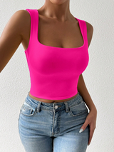 Sexy Backless Ruched Sleeveless Tank Top With Slimming Waist Design
