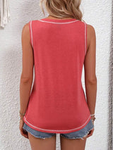 Contrast Binding Pocket Patched Tank Top