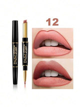 Double-ended Lipstick &amp; Lip Liner, Long-lastin Non-stick Nude `12