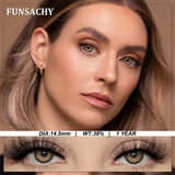 FUNSACHY Brown Colored Contact Lenses, 14.5mm Natural Soft Disposable Contact Lenses